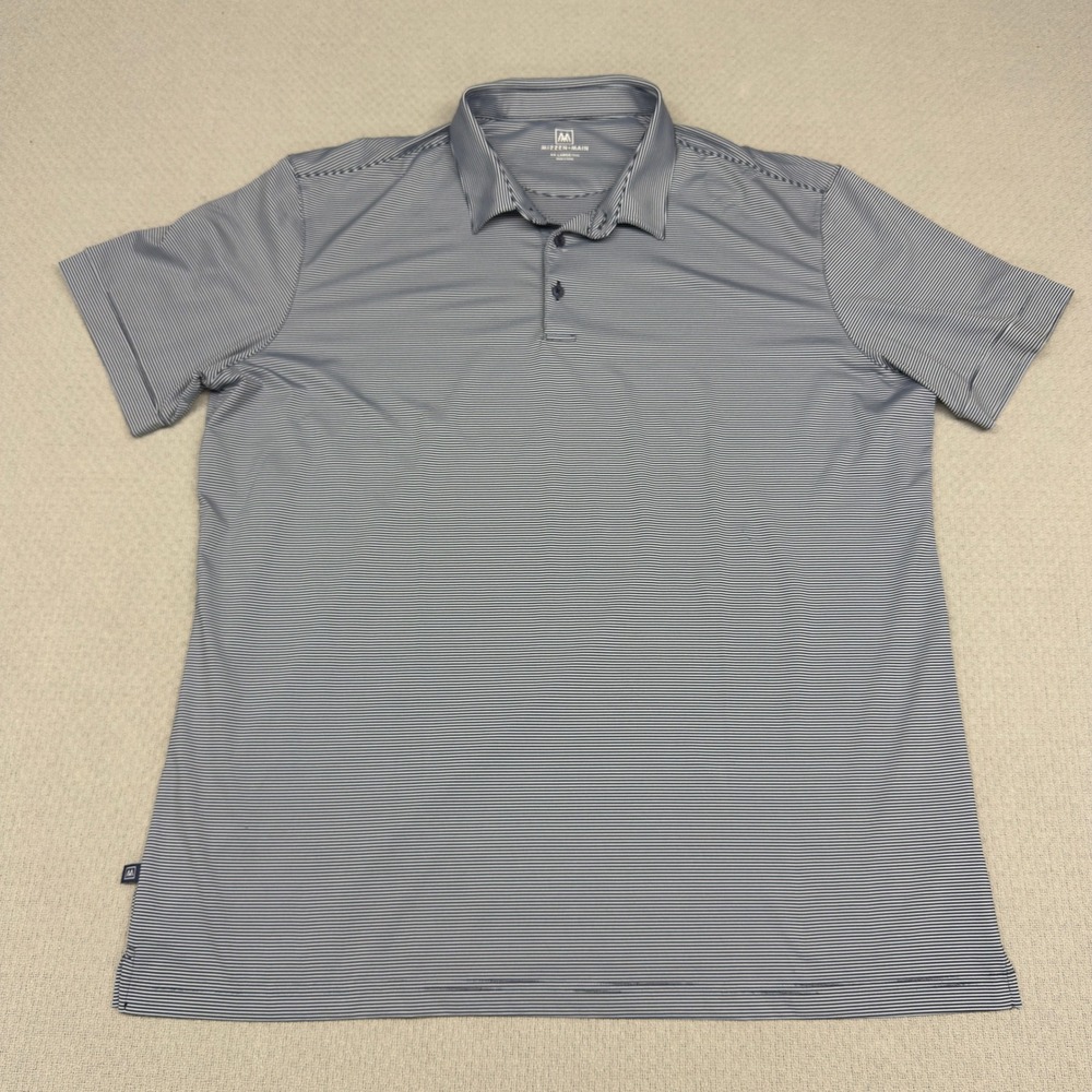 Mizzen + Main Polo Shirt Mens XXL Striped Performance Trim Golf Casual